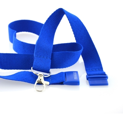 Snur textil Lanyard, Office box albastru inchis, 2 x 90 cm